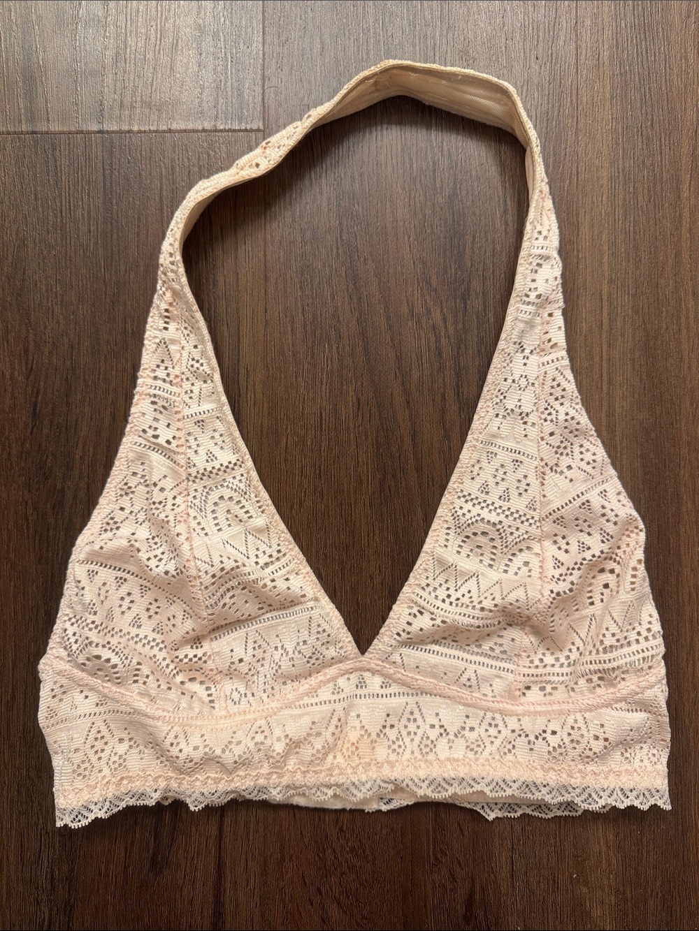 Xhilaration Pale Pink Lace Halter Bralette